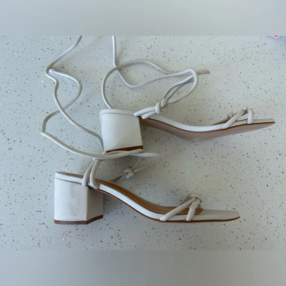 SCHUTZ strappy lace-up block heel sandals women’s 8 - Picture 2 of 7